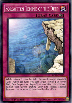 Yugioh Forgotten Temple of the Deep BP03-EN216 Shatterfoil Rare 1st Edition NM - Image 1