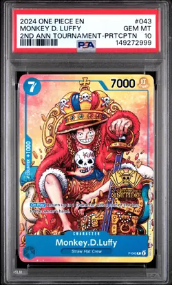 2024 ONE PIECE PROMOS #043 MONKEY D. LUFFY PSA 10 - Image 1
