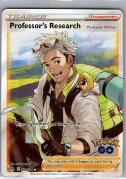 Professor's Research (Full Art) 078/078 Pokemon GO - Pokemon Card - NM - Image 1