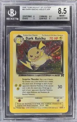 CARTA POKEMON DARK RAICHU 83/82 BGS 8.5 GRADATA TCG CARD BECKETT ENG - Image 2