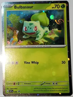 HD Fart Swirl 🌀 Bulbasaur 046 Cosmos Holo Bleed Error Rare Pokemon TCG ✨ - Image 1