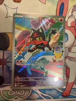 Pokemon TCG Litten 044 Me: Mega Evolution Black Star Promo Holo MINT/Near Mint - Image 1