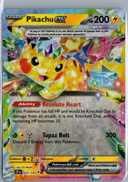 PIKACHU EX SURGING SPARKS 057 DOUBLE RARE NM/M - Image 1