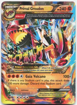 Primal Groudon EX 86/160 Holo EX Rare Primal Clash Pokemon Heavily Played - Image 1