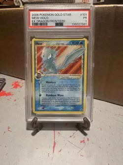 2006 POKEMON EX DRAGON FRONTIERS GOLD STAR #101 MEW-HOLO PSA 1 -(Corner damage) - Image 1