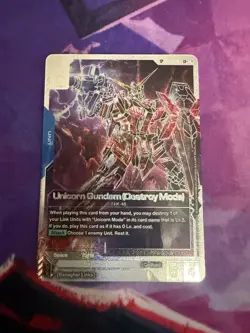 SP Unicorn Gundam Destroy Mode LR+ Phantom Aria GD04 Gundam Card Game English - Image 1