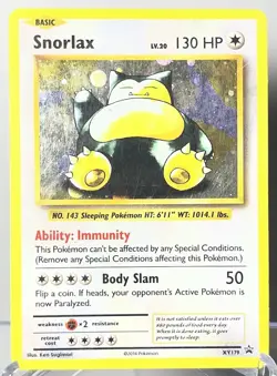 Pokemon TCG 2016 Snorlax Black Star Promo Holo Card #XY179 - Image 1