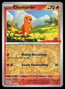 Charmander 004/165 Reverse Holo GameStop Stamped Promo Pokemon Card - Image 1