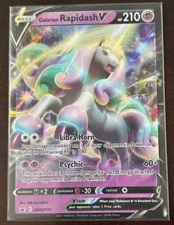 Galarian Rapidash V SWSH111 Black Star Promo Pokemon Card Holo NM/M - Image 1