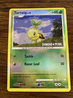 Pokemon TCG Turtwig Diamond Pearl Reverse Holo Card 103/130 Nm/M Condition - Image 1