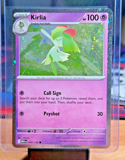 Kirlia 059/132 Cosmos Holo (with Swirl) Pokemon TCG Mega Evolution LP++ - Image 1