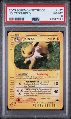 2003 Pokemon Skyridge Jolteon Holo #H12 PSA 8 New Cert - REGRADEU! Come Look! - Image 1