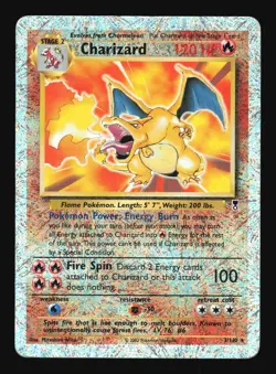Pokemon Charizard Reverse Holo Rare Legendary Collection 3/110 Damaged - Image 1
