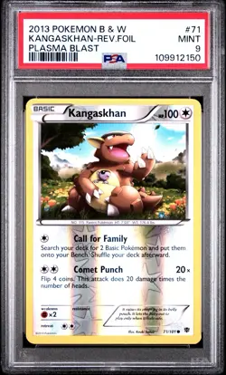 2013 Pokemon Black and White Plasma Blast Reverse Foil #71 Kangaakhan PSA 9 - Image 1