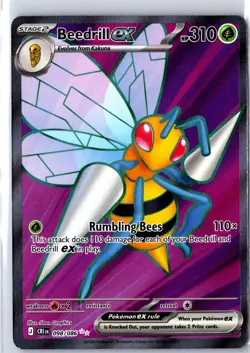 Beedrill ex 098/086 Ultra Rare ME04: Chaos Rising Pokemon Near Mint - Image 1