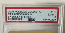 GOLD STAR METAGROSS-HOLO EX DELTA SPECIES 113/113 PSA GRADE 6 POKEMON TGC 2005 - Image 3