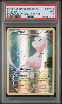 Pokemon Mew Mythical P.M. Coll. Black Star Full Art Promo XY110 PSA 7 - Image 1