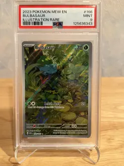Bulbasaur 166/165 Pokemon TCG Scarlet & Violet 151 IR Holo PSA 9 - Image 1