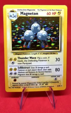1999 Pokemon TCG Base Set - Magneton Holo #9/102 - LP VINTAGE - Image 1