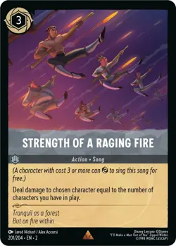 Disney Lorcana TCG Rise of the Floodborn Strength of a Raging Fire Rare 201/204 - Image 1