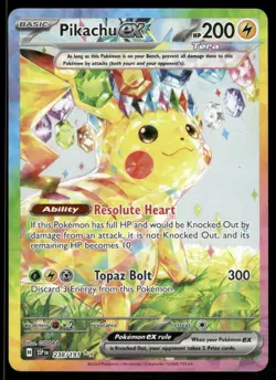 Pokemon Cards Pikachu ex 238/191 Surging Sparks Special Illustration Rare NM - Image 1