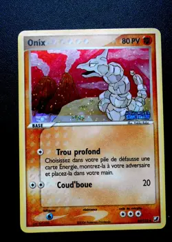 carte pokemon onix 65 /115 reverse holo 2006 logo ex forces cachees - Image 1