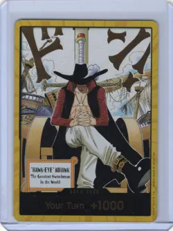 DON!! Card Dracule Mihawk Gold One Piece OP14 The Azure Sea's Seven NM unplayed - Image 1