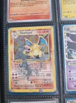 Pokemon TCG Charizard Base Set Holo Unlimited Rare Card 4/102 HP - Image 1