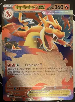 Pokemon TCG Card Mega Charizard Y EX 022/217 Ascended Heroes Ultra Rare Chase NM - Image 1