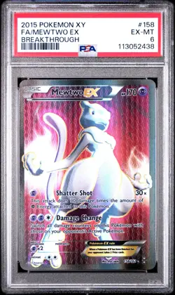 2015 POKEMON XY BREAKTHROUGH MEWTWO EX #158 PSA 6 EX #113052438 - Image 1
