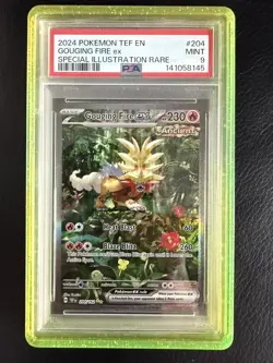 2024 Pokemon PSA 9 Gouging Fire ex #204/162 S&V Temporal Forces SIR Mint - Image 1