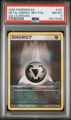 PSA 8 - Metal Energy Reverse Holo 107/113 - Delta Species - Pokemon - Image 1
