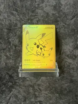 Pikachu V Full Art Gold SWSH145 Pokemon Celebrations Black Star Promo NM - Image 1