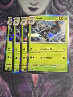 Pokemon TCG x4 Lokix 021/193 Scarlet & Violet Paldea Evolved Holo Rare NM - Image 1