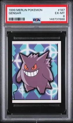 PSA 6 EX/MT 1999 MERLIN POKEMON 187 GENGAR - Image 1