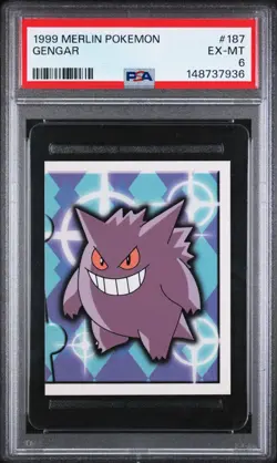 PSA 6 EX/MT 1999 MERLIN POKEMON 187 GENGAR - Image 3