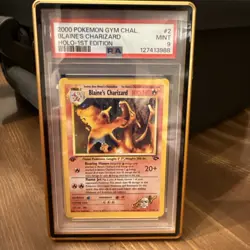 2000 POKEMON GYM CHALLENGE HOLO-1ST EDITION #2 BLAINE'S CHARIZARD PSA 9 - Image 1
