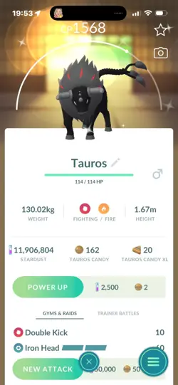 Pokemon Go Shiny Tauros ( Blaze ) - Image 1