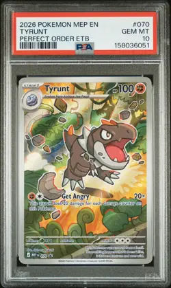 2026 POKEMON MEP EN-ME Black Star Promo #070 TYRUNT Perfect Order PSA 10 - Image 1