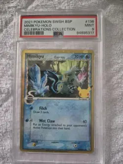 Mimikyu SWSH136 Black Star Holo Promo Pokemon TCG PSA 9 - Image 1