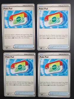 x4 Poke Pad 198/217 Me4: Ascended Heroes Regular Pokemon TCG - Playset - Image 1