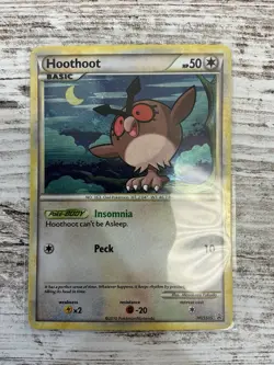 Pokemon Hoothoot HGSS05 Holo Rare MP Moderate Play - Image 1