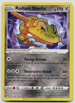 Radiant Steelix 124/196 Lost Origin Pokemon NM - Image 1