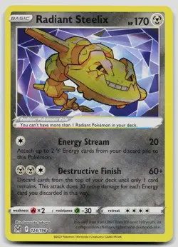 Radiant Steelix 124/196 Lost Origin Pokemon LP - Image 1