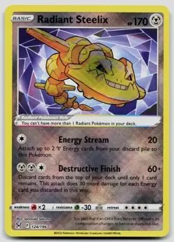 Radiant Steelix 124/196 Lost Origin Pokemon NM - Image 1