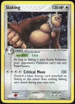 Slaking 13/108 Holo Rare Power Keepers Pokemon Holo Lightly Played - Image 1
