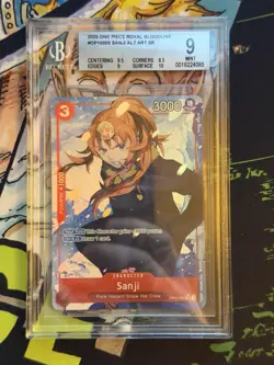 One Piece Card Game OP10-005 Sanji Alt Art BGS 9 MT English - Image 1