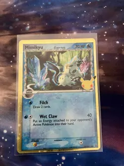 Pokemon MIMIKYU SWSH136 DELTA SPECIES Cosmos HOLO BLACK STAR PROMO LP - Image 1