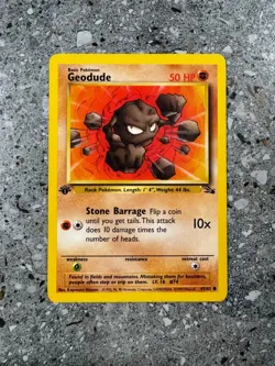 Pokemon TCG Cards 1st Edition Geodude 47/62 Fossil EXC - Image 1