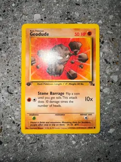 Pokemon TCG Cards 1st Edition Geodude 47/62 Fossil EXC - Image 3